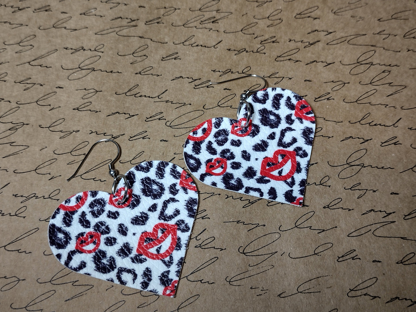 Leopard Heart Earrings