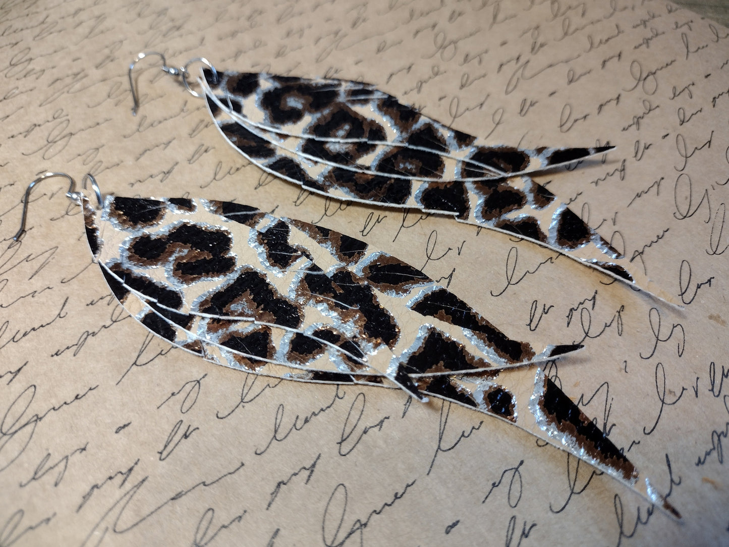 Leopard Feather Earrings