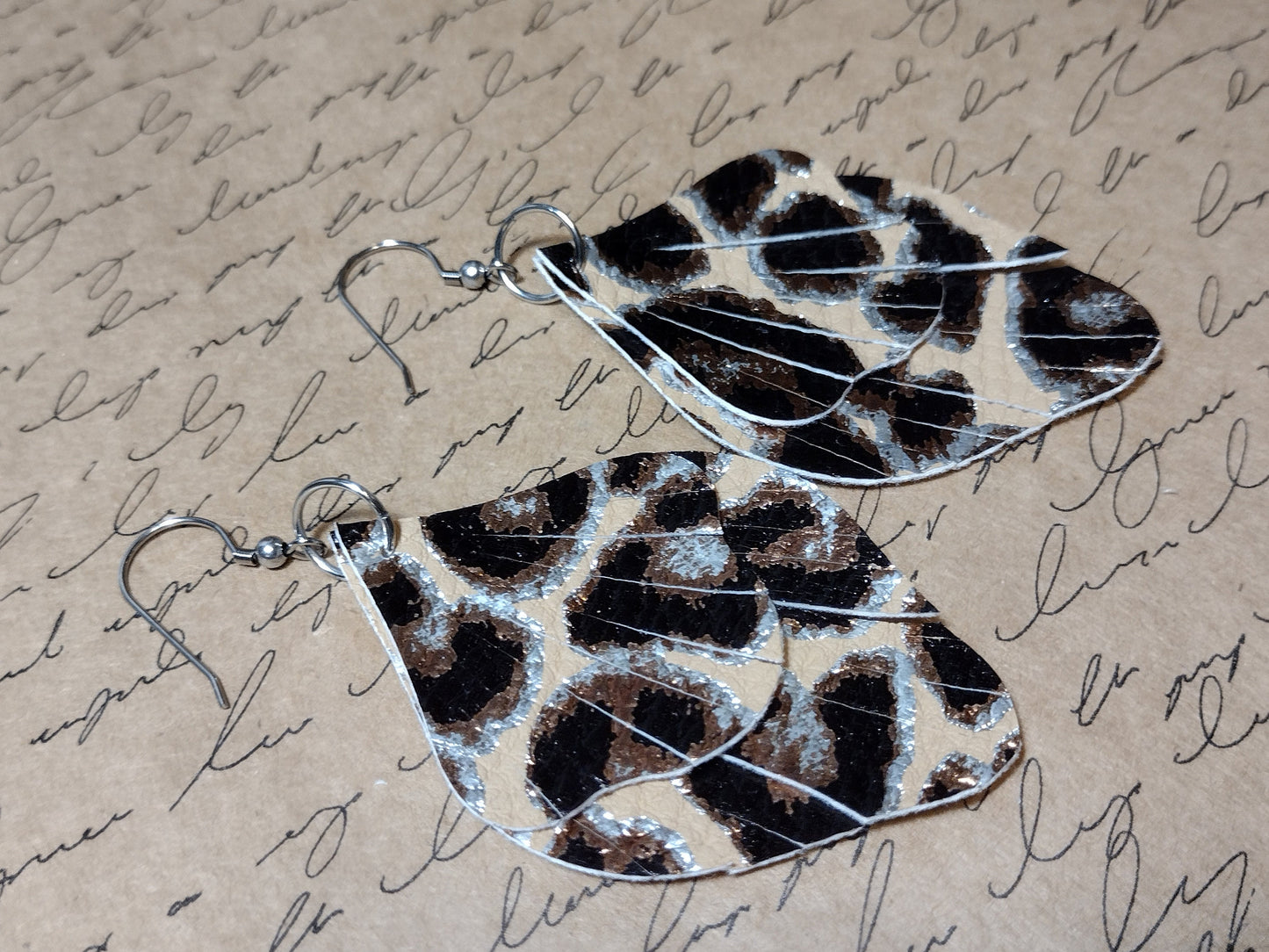 Leopard Fringe Faux Leather Earrings