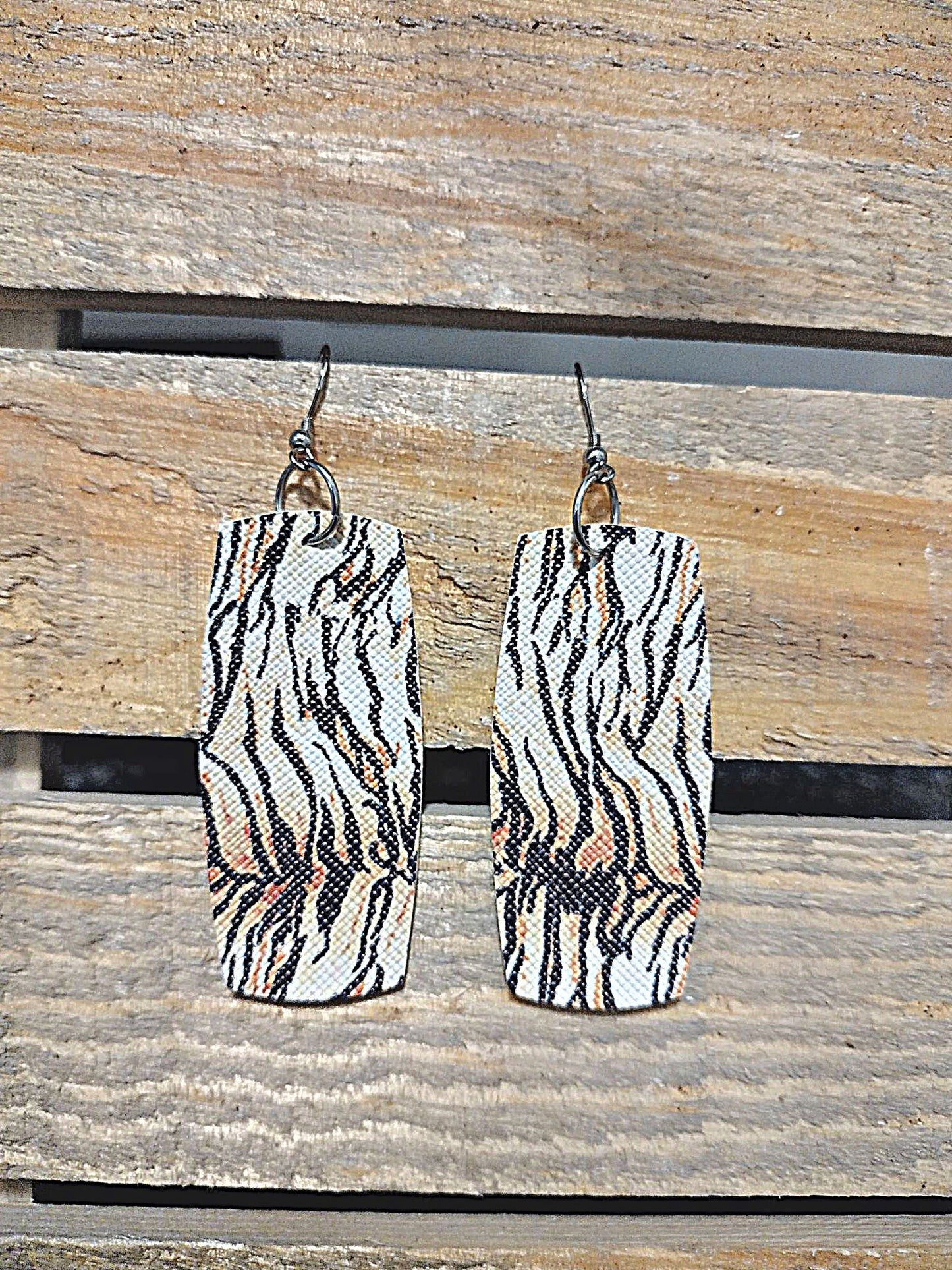 Leopard Faux Leather Earrings