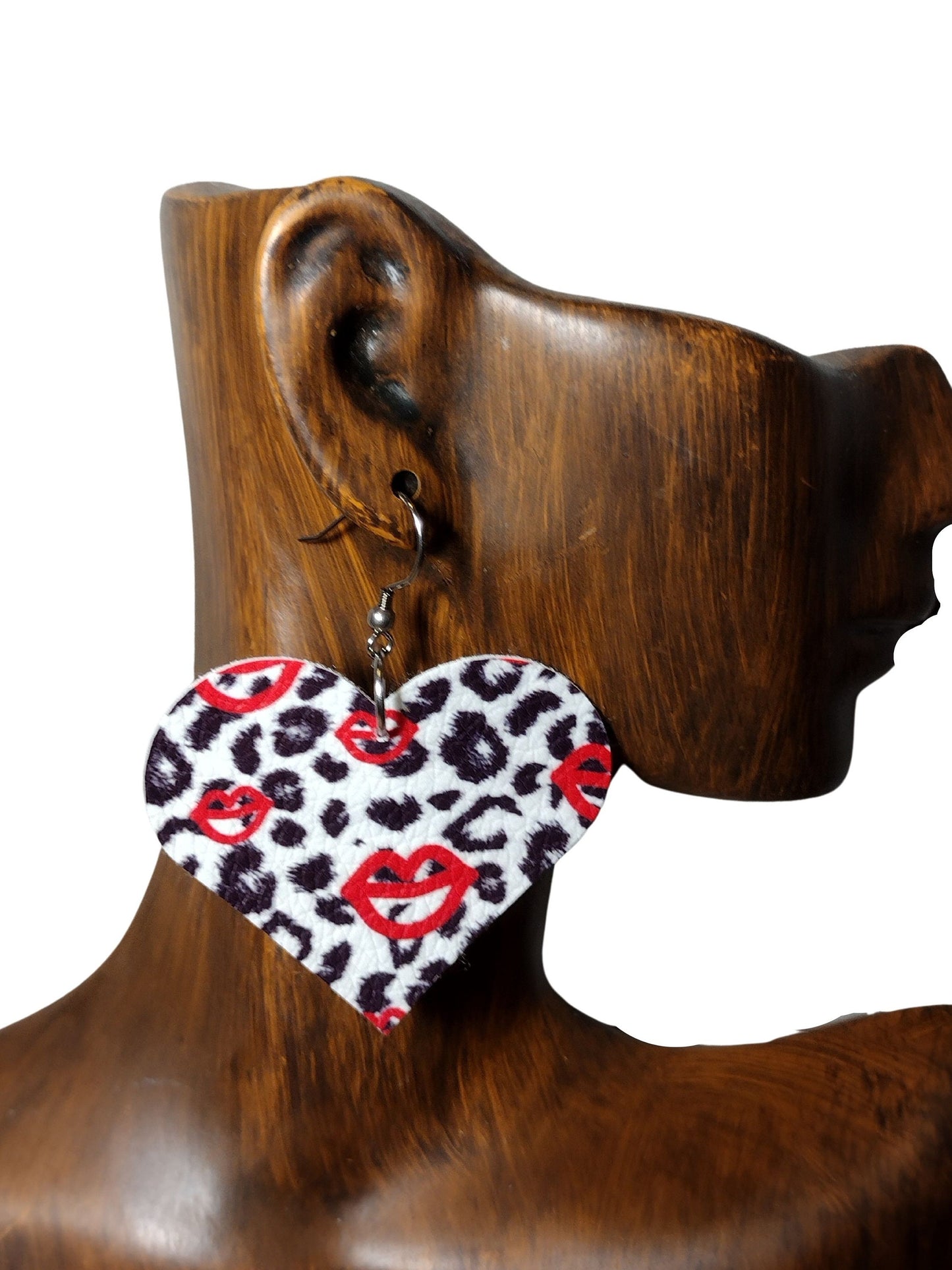 Leopard Heart Earrings