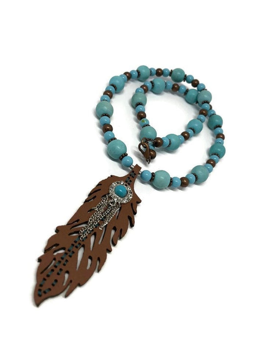 Feather Leather Necklace