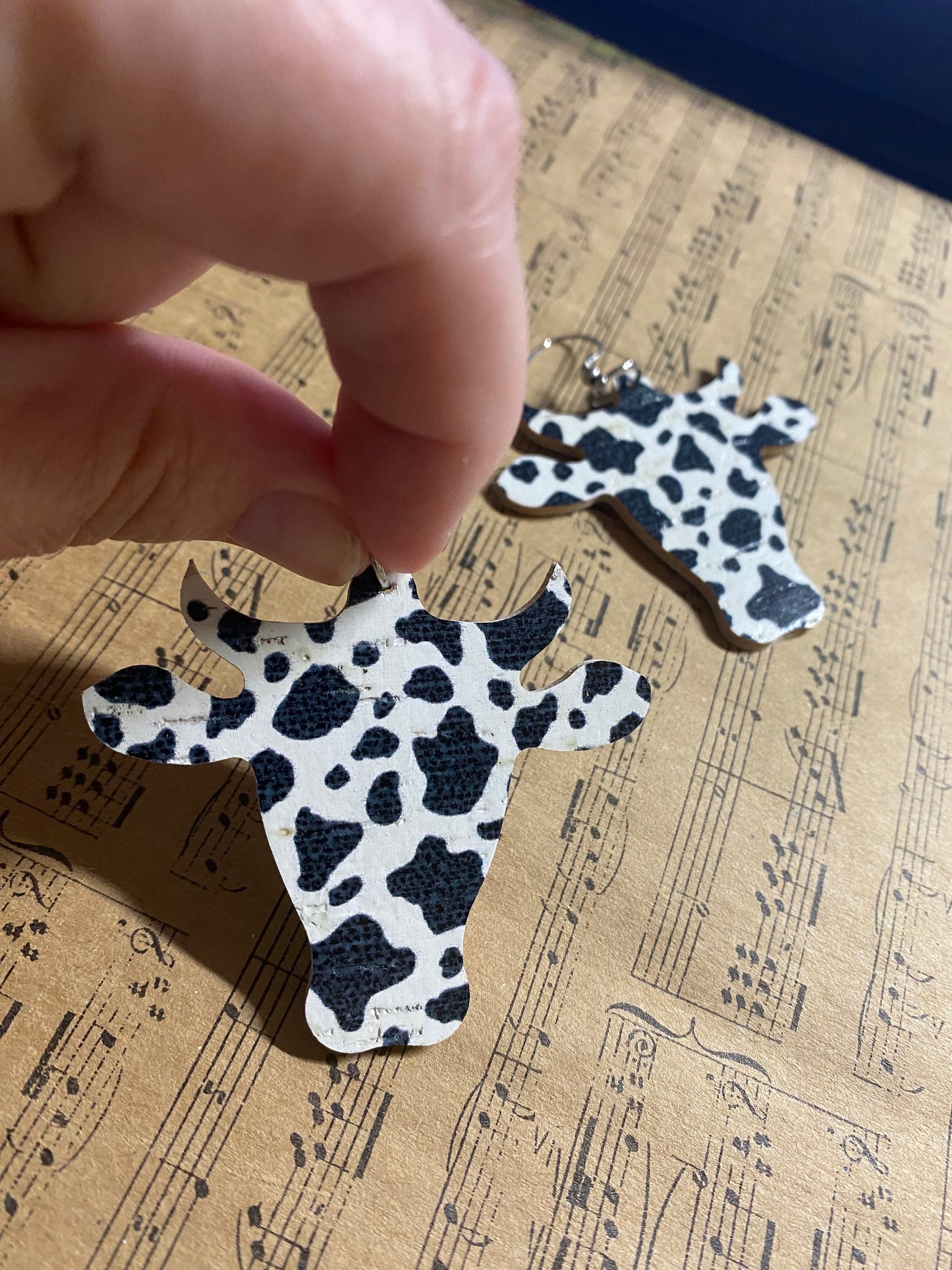 Cow head earrings