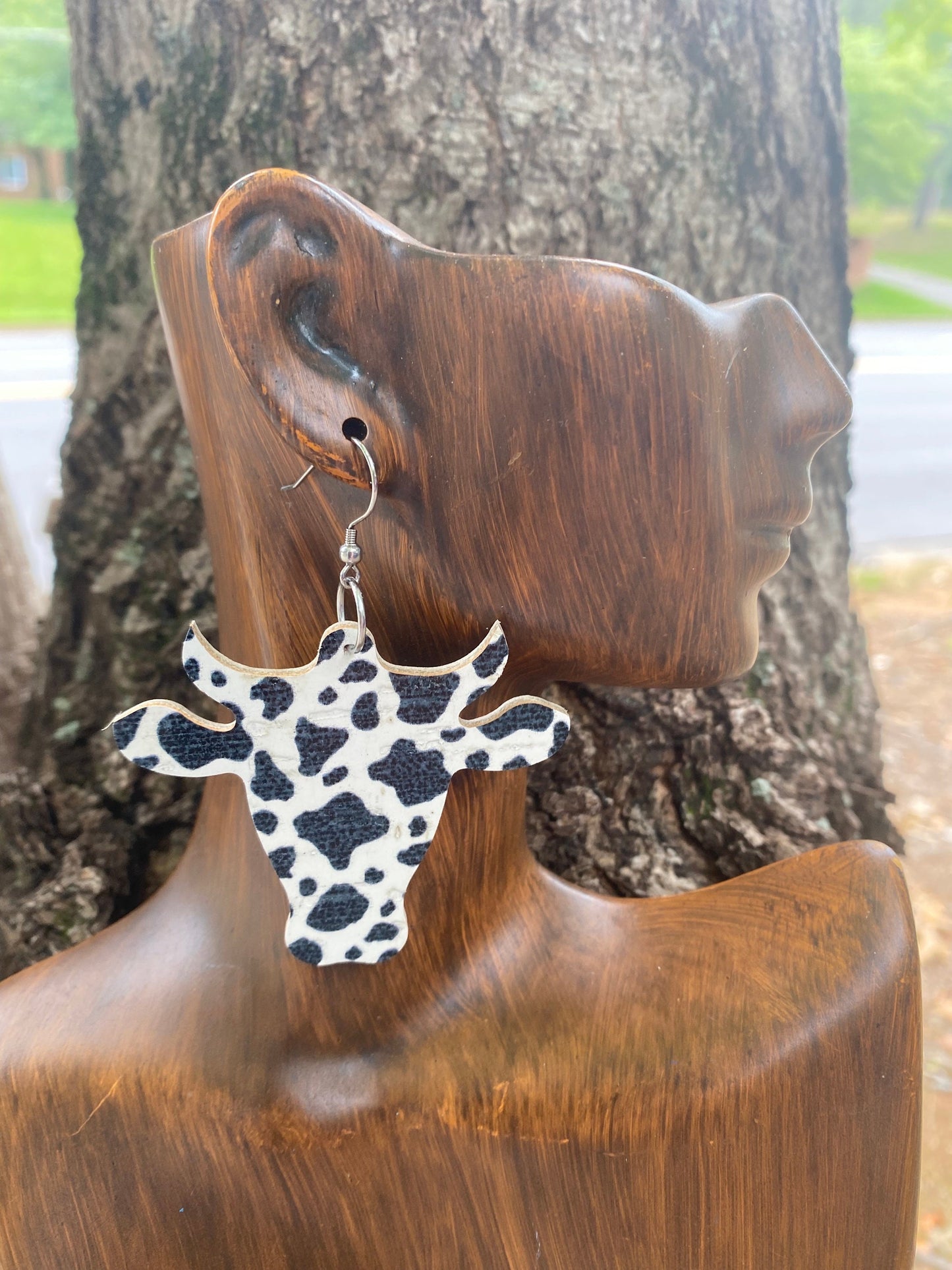 Cow head earrings