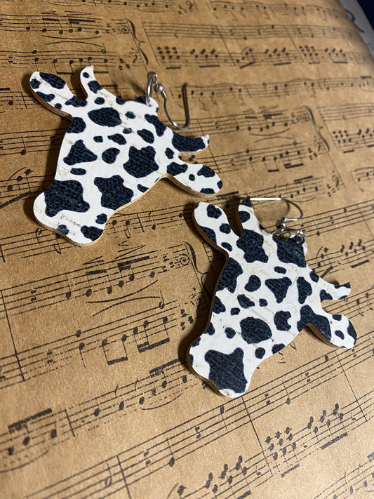 Cow head earrings