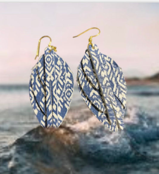 Blue Fringe Earrings