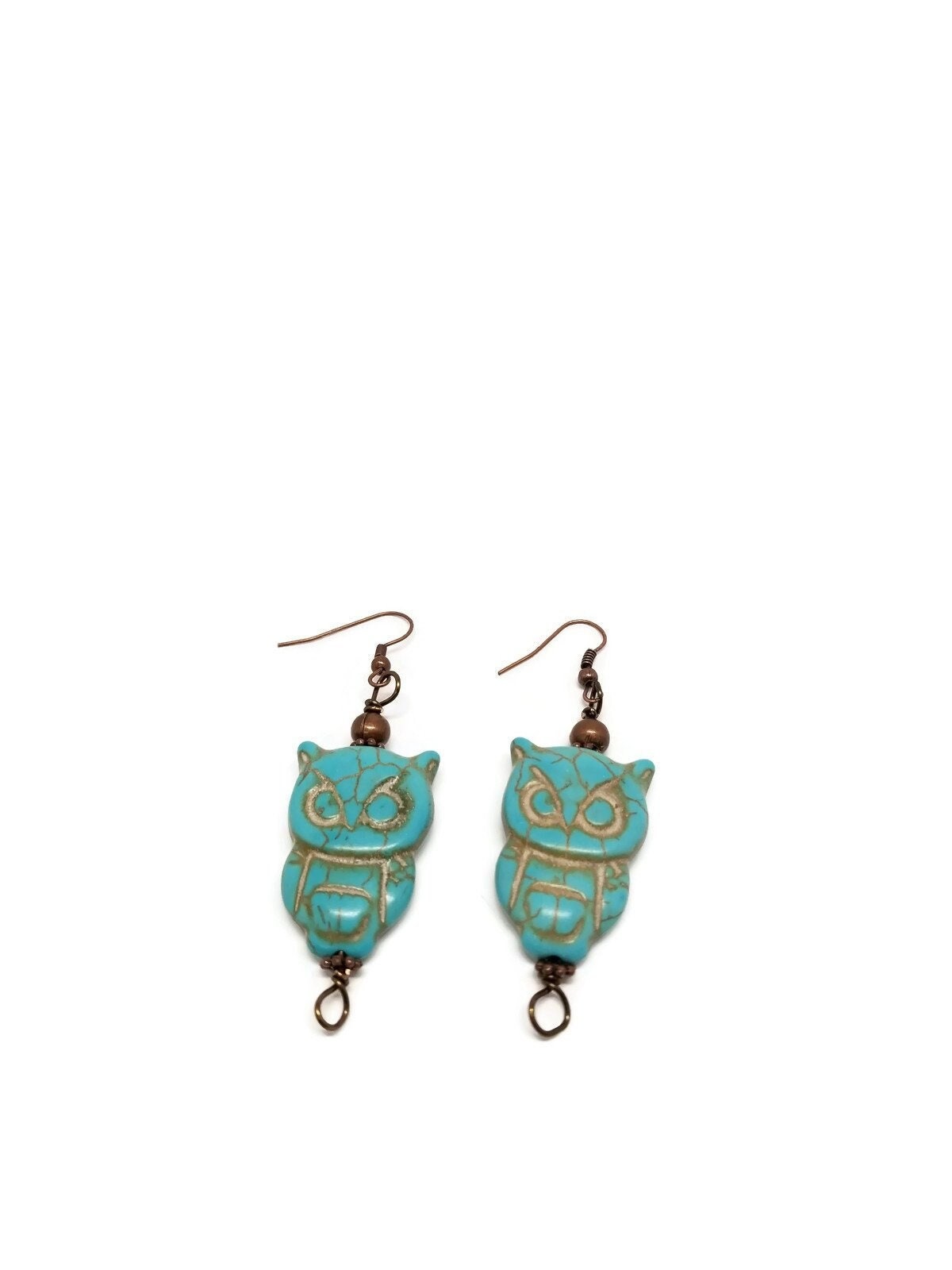 Turquoise Owl Earrings