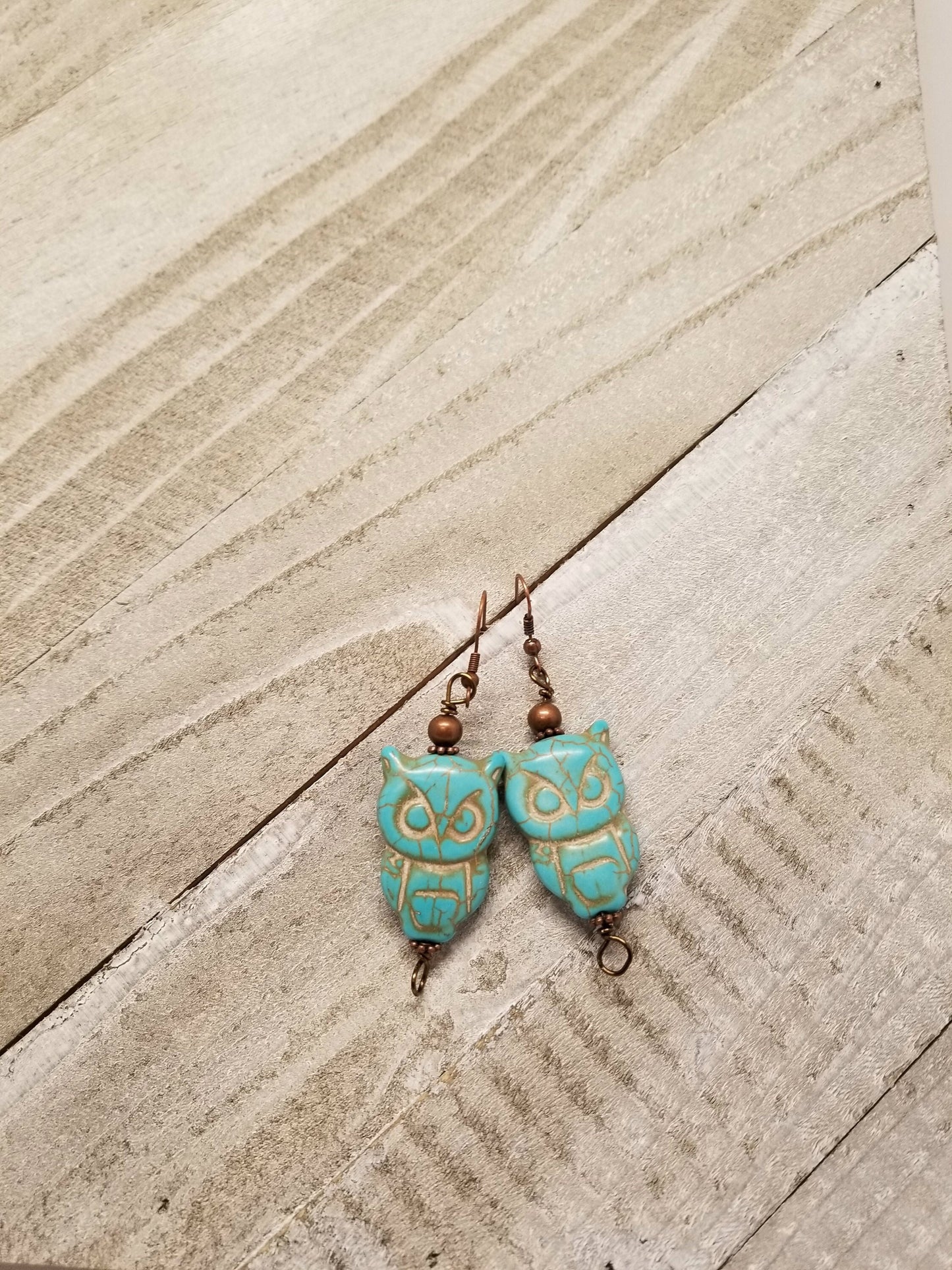 Turquoise Owl Earrings