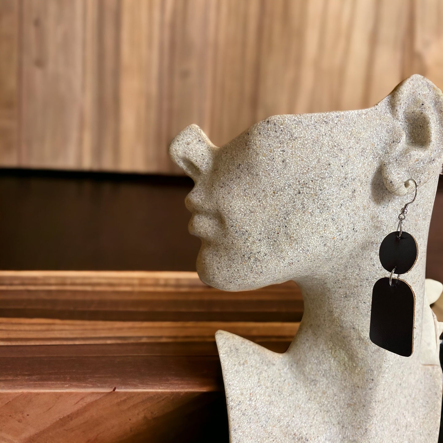 Brown Leather Retro Style Earrings