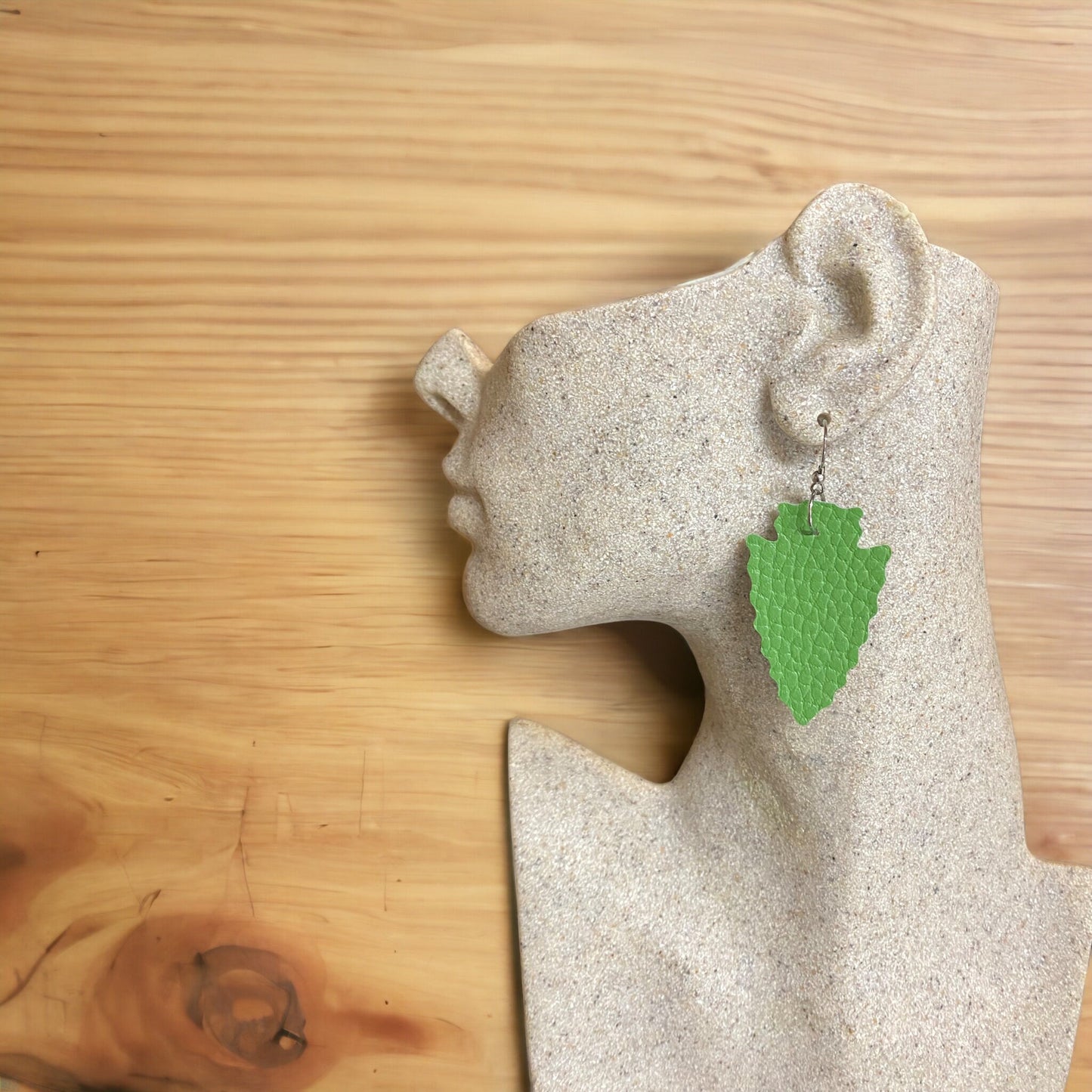 Green Arrowhead Earrings