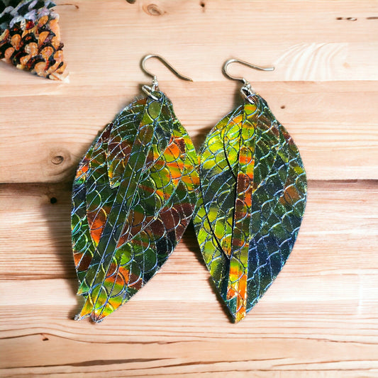 Green Fringe Earrings