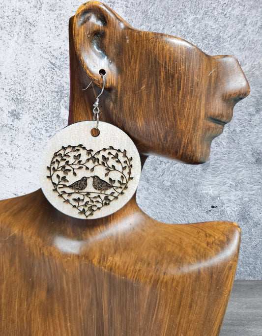 Lovebirds Engraved Earrings