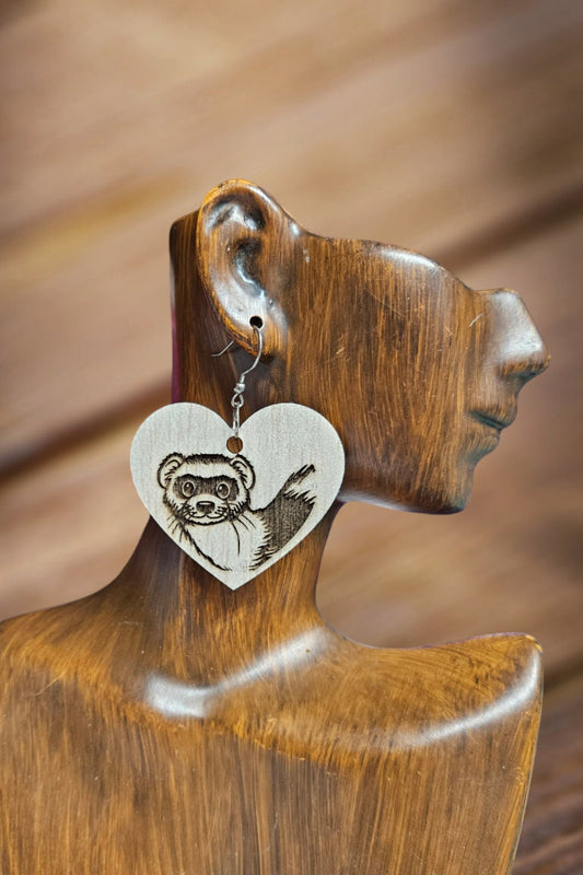 Ferret Engraved Earrings