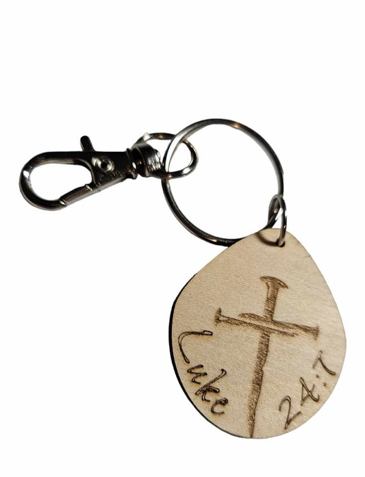 Luke 24:7 Keychain