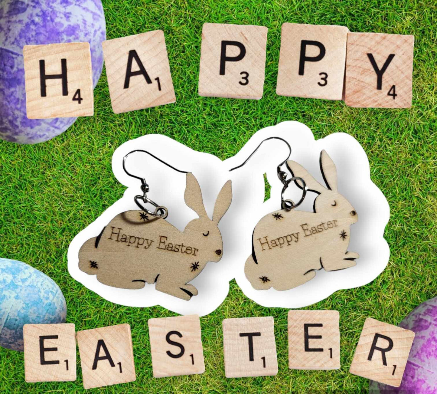 Happy Easter Bunny Earrings