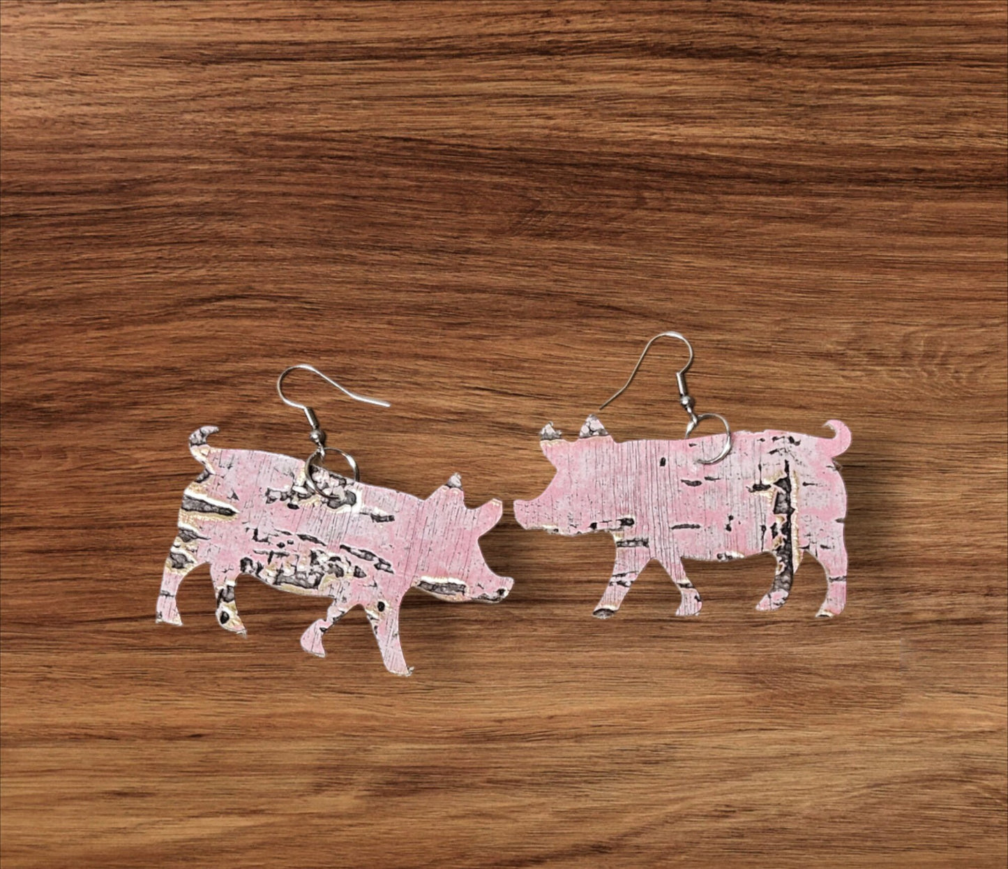 Leather Pig Earrings