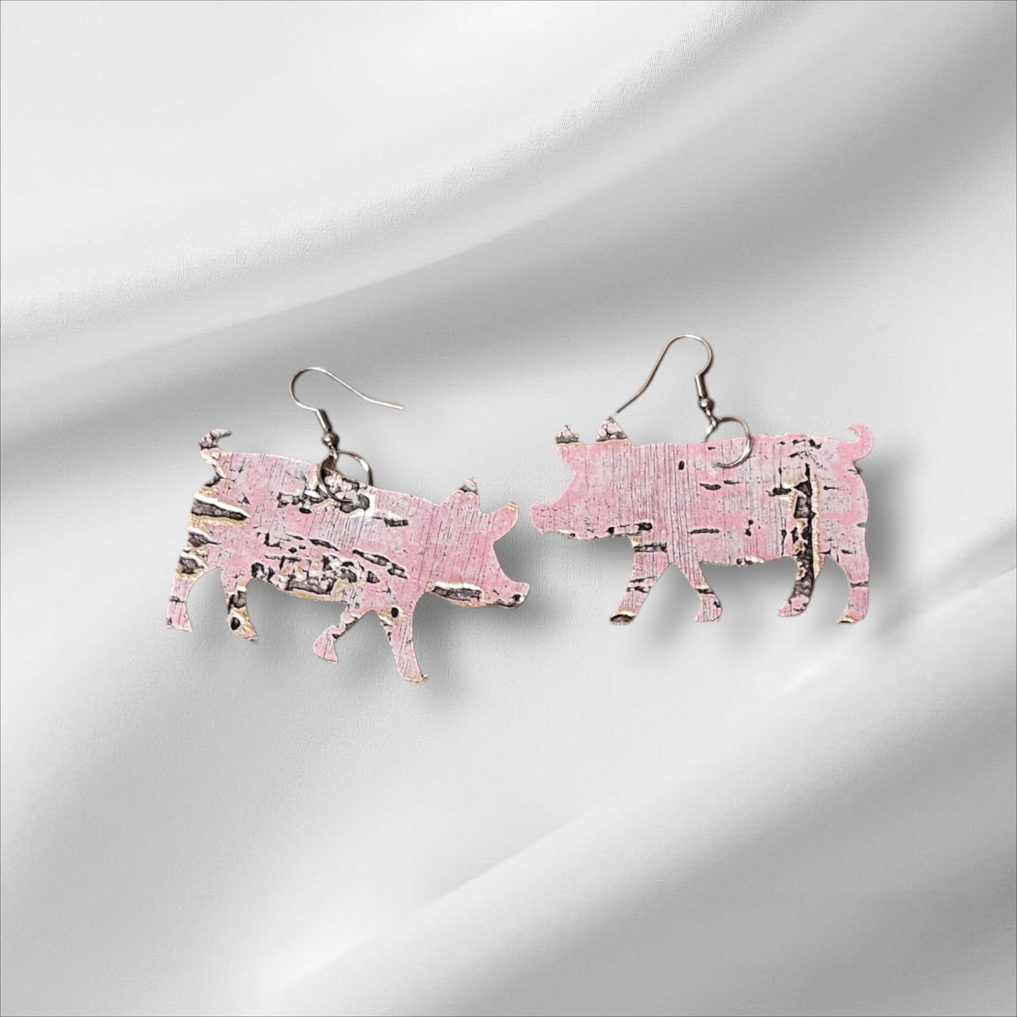 Leather Pig Earrings