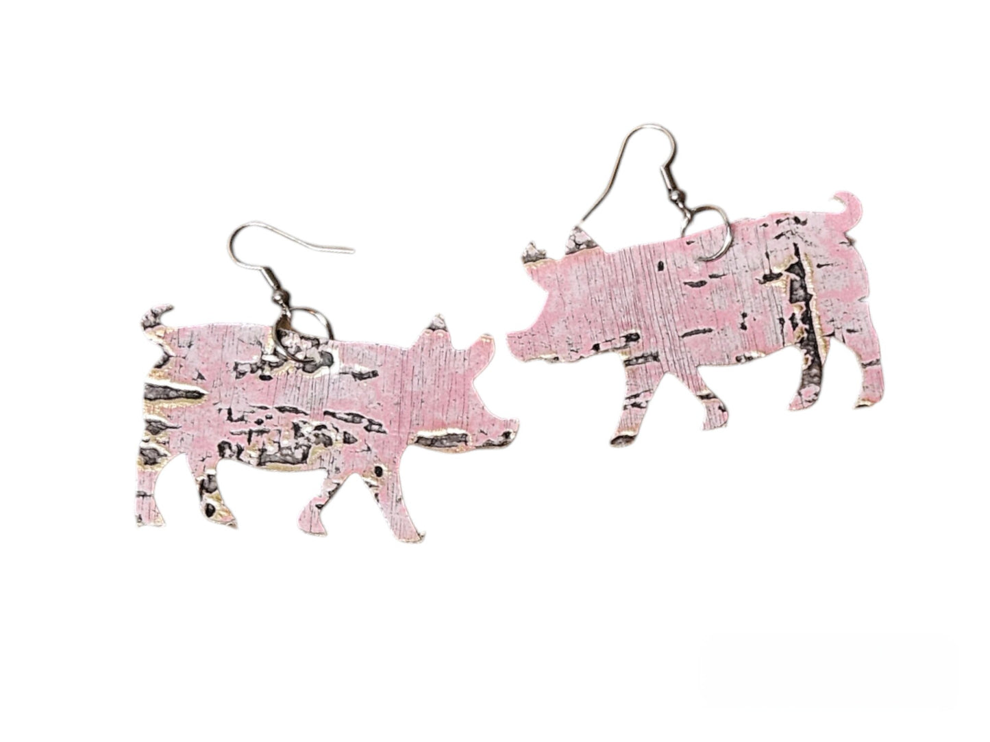 Leather Pig Earrings