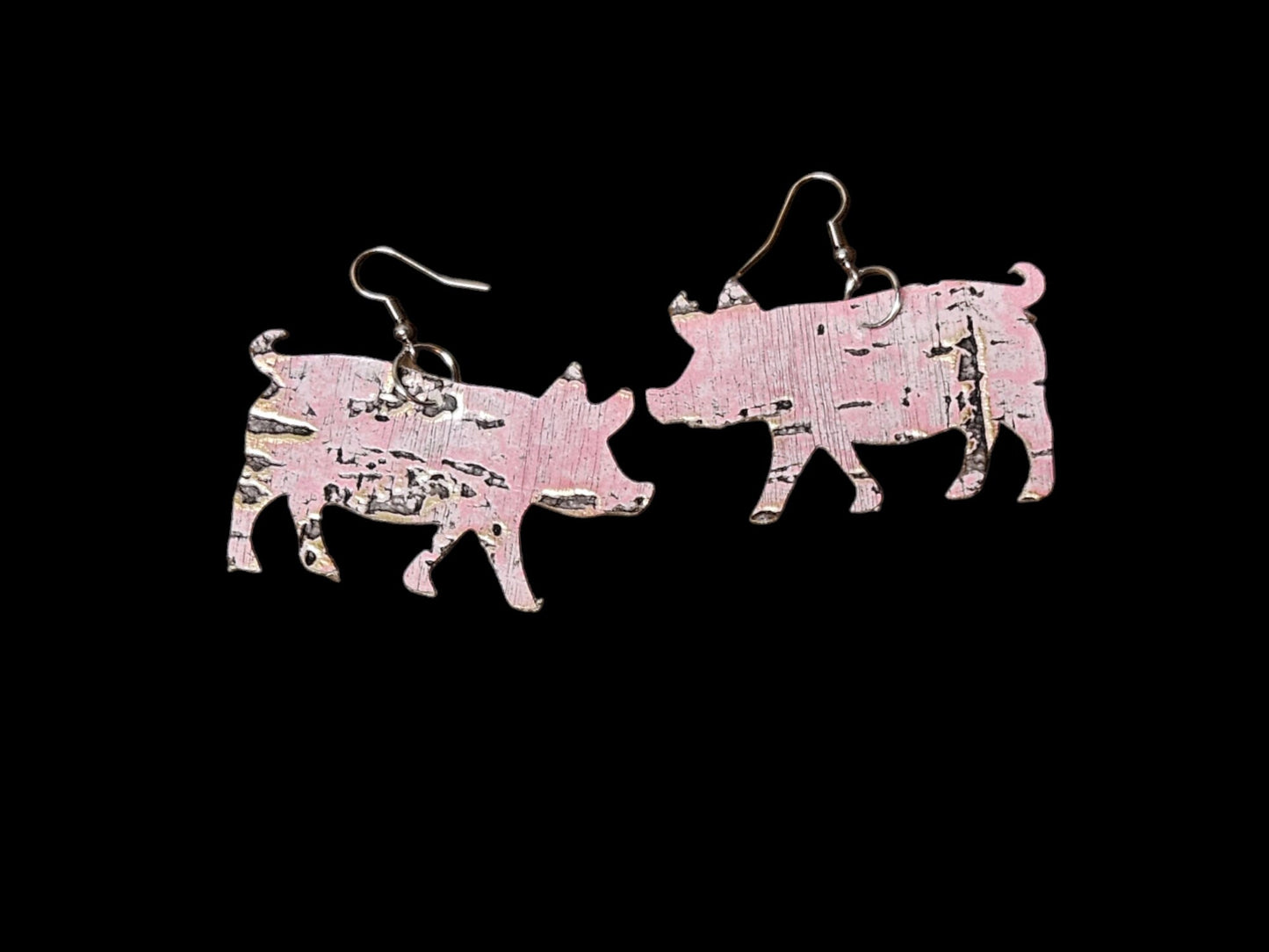 Leather Pig Earrings