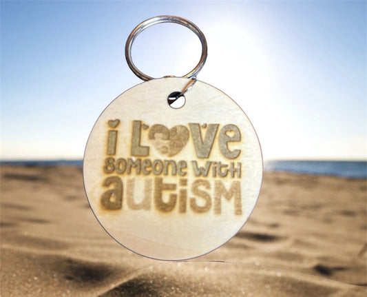 I love someone with Autism Keychain