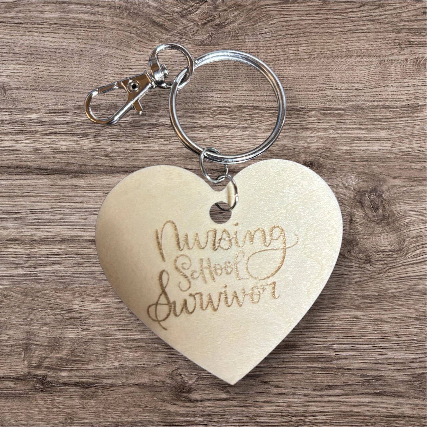 Heart Nursing School Survivor Keychain