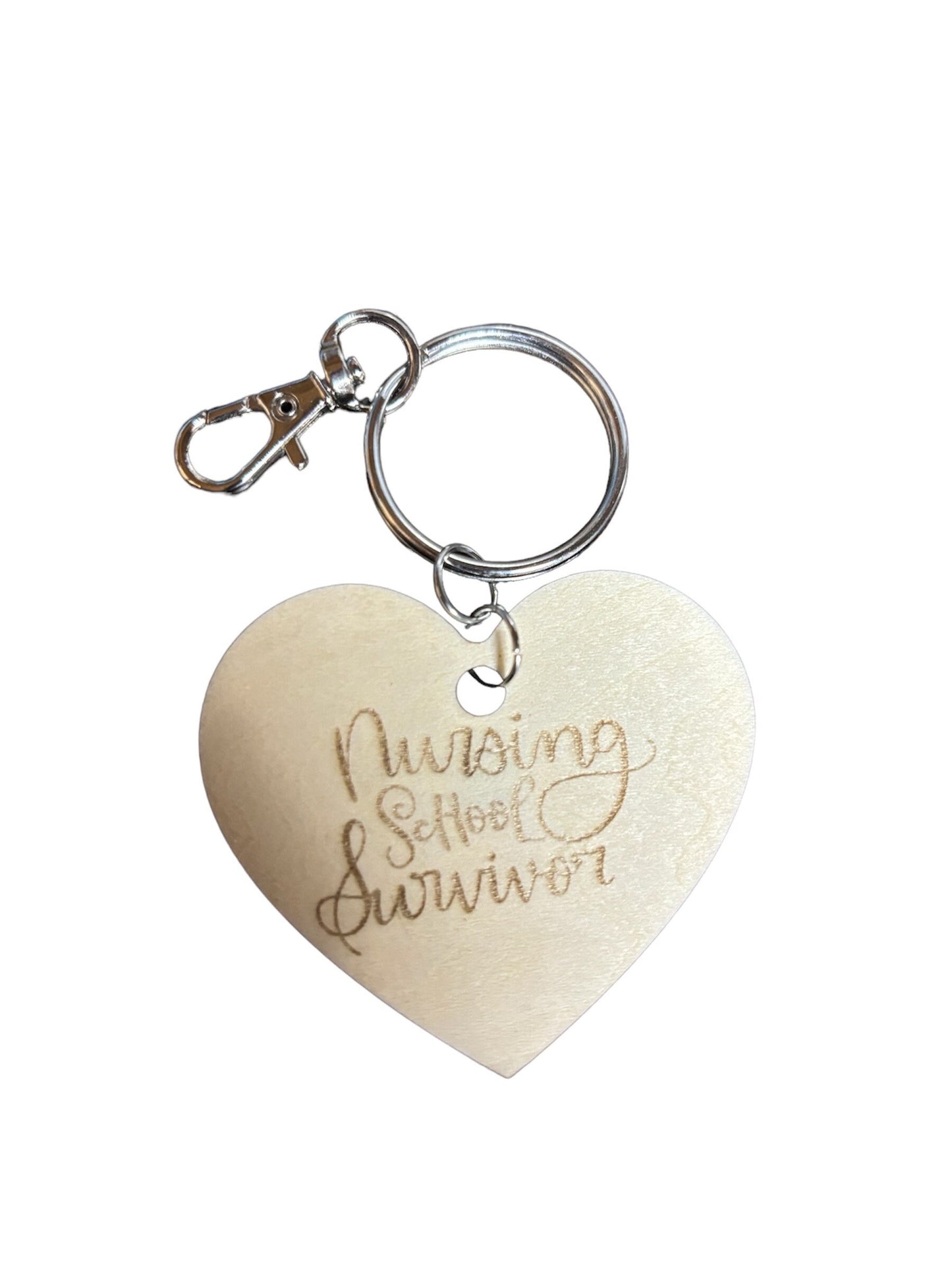 Heart Nursing School Survivor Keychain