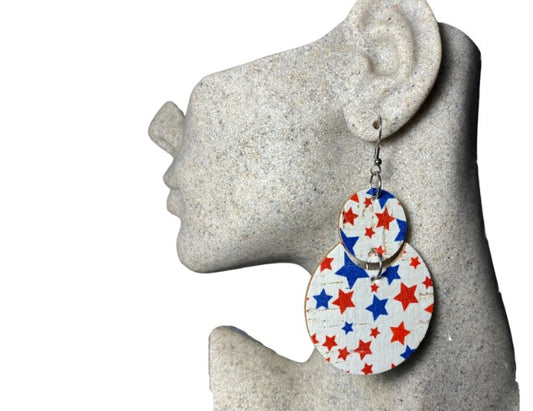 Patriotic Leather Earrings