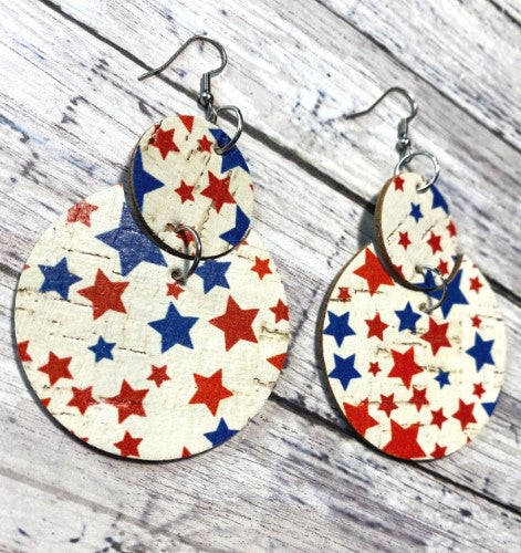 Patriotic Leather Earrings