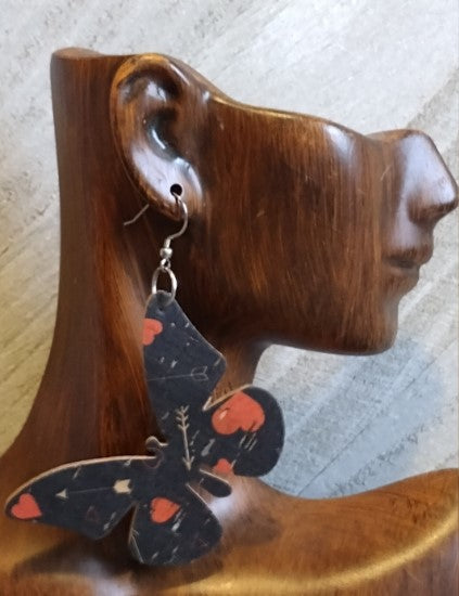 Leather Butterfly Earrings