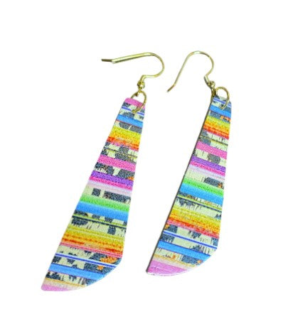 Multi Color Leather Earrings