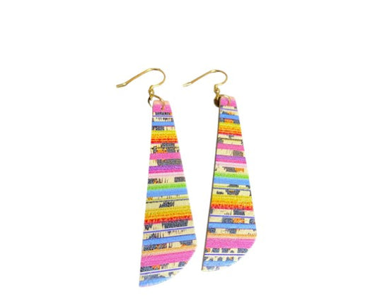 Multi Color Leather Earrings