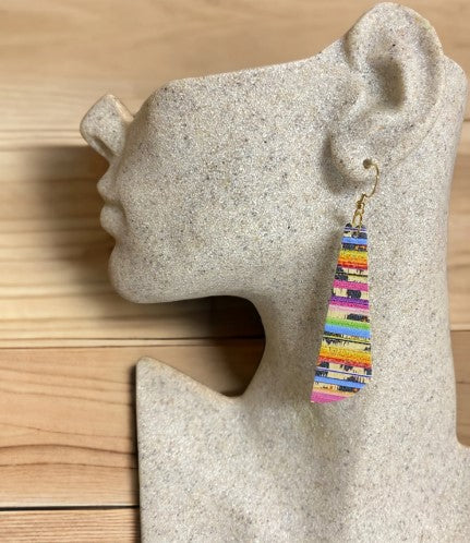 Multi Color Leather Earrings