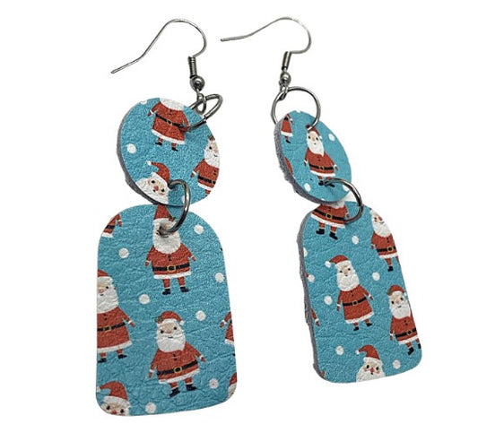 Santa Claus Leather Earrings